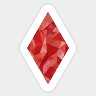 Minimalistic - Diamond Red Polygon Sticker